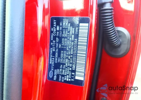 2025 Hyundai Tucson Eco z USA, uszkodzony, nr VIN KM8JEDD11SU331564